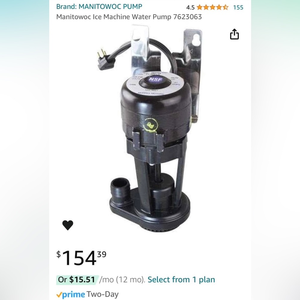 NEW in box Manitowac Ice Machine Water Pump, just opened to take a picture.